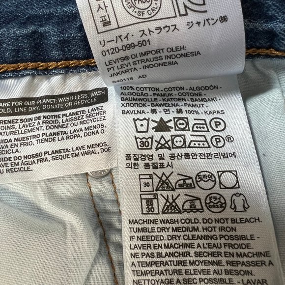 Vintage Levi's 501's High Waisted Button Fly Distressed Cut Off Jean Shorts - 29 - Picture 7 of 11